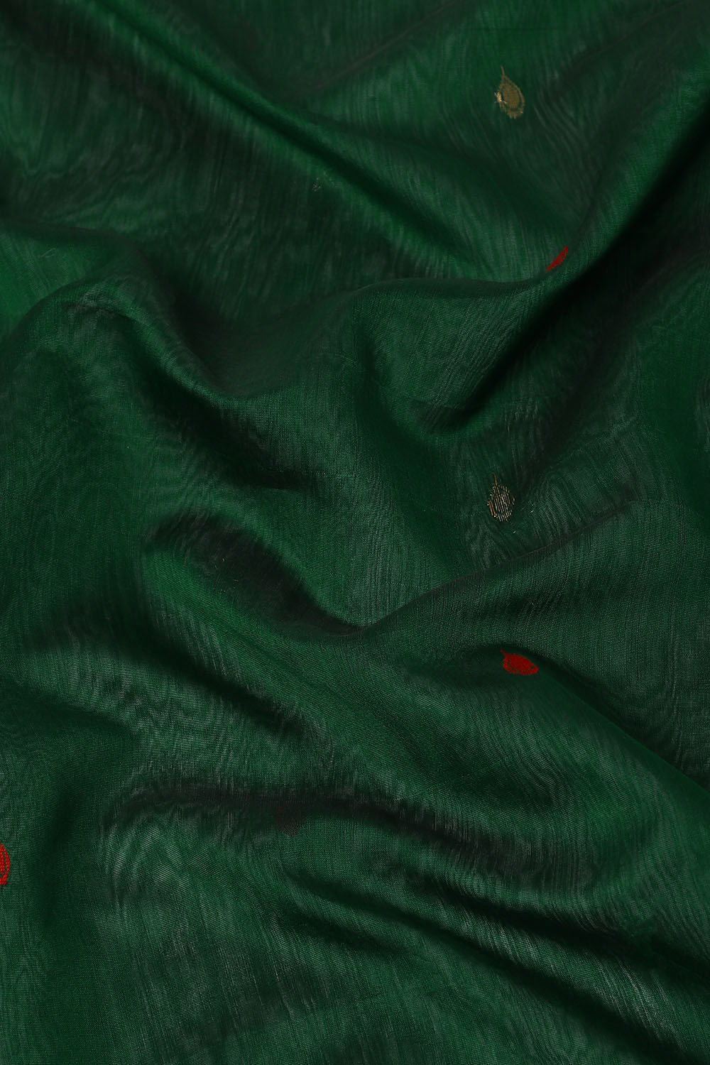 Dark Green Pure Silk Cotton Maheshwari Saree image number null