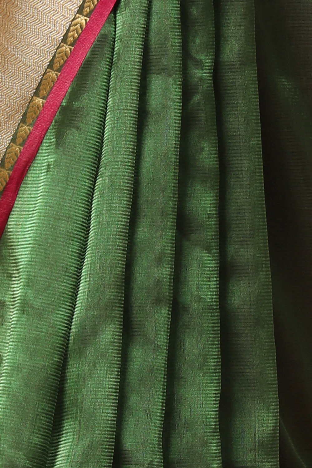 Dark Green Pure Tissue Silk Maheswari Saree image number null