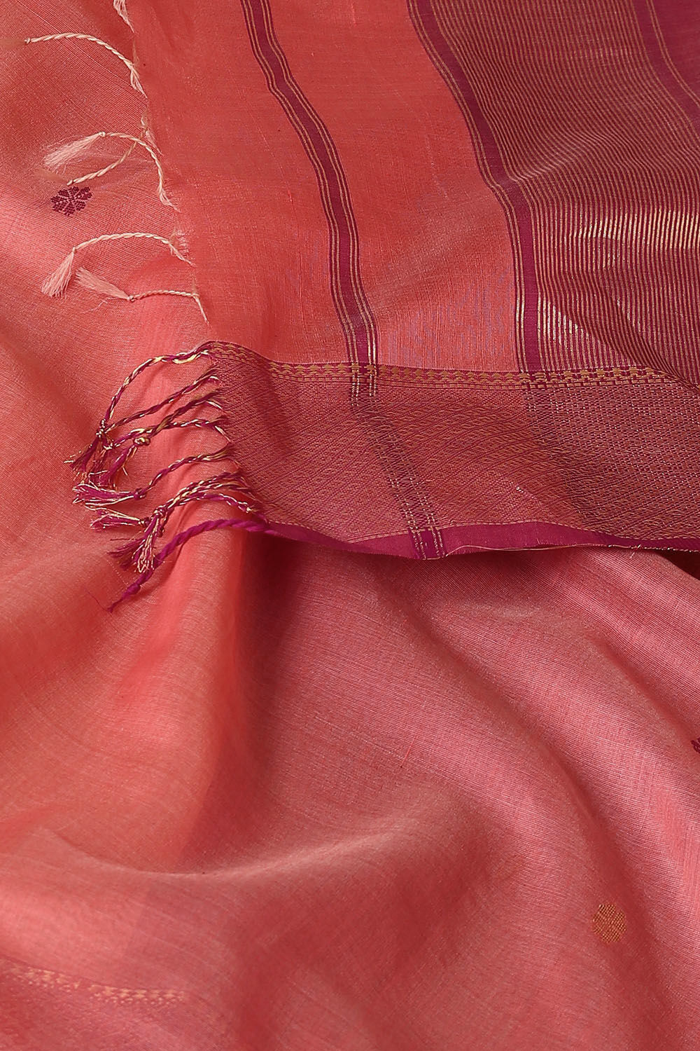 Light Orange Pure Silk Cotton Maheswari Saree image number null