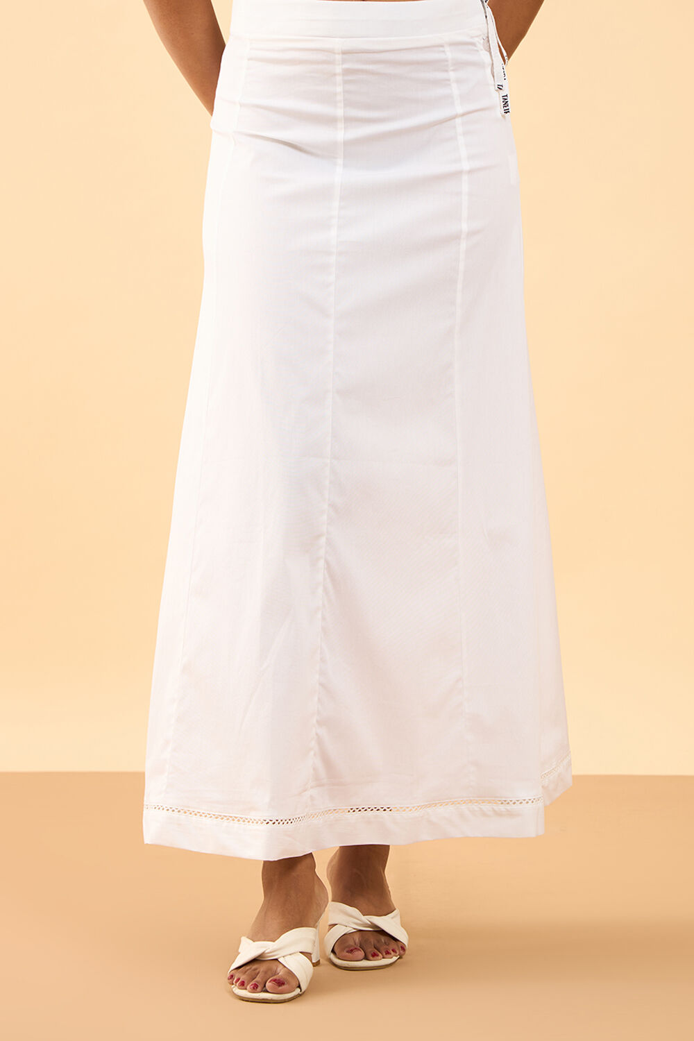 White Woven Cotton Lycra Inskirt image number null
