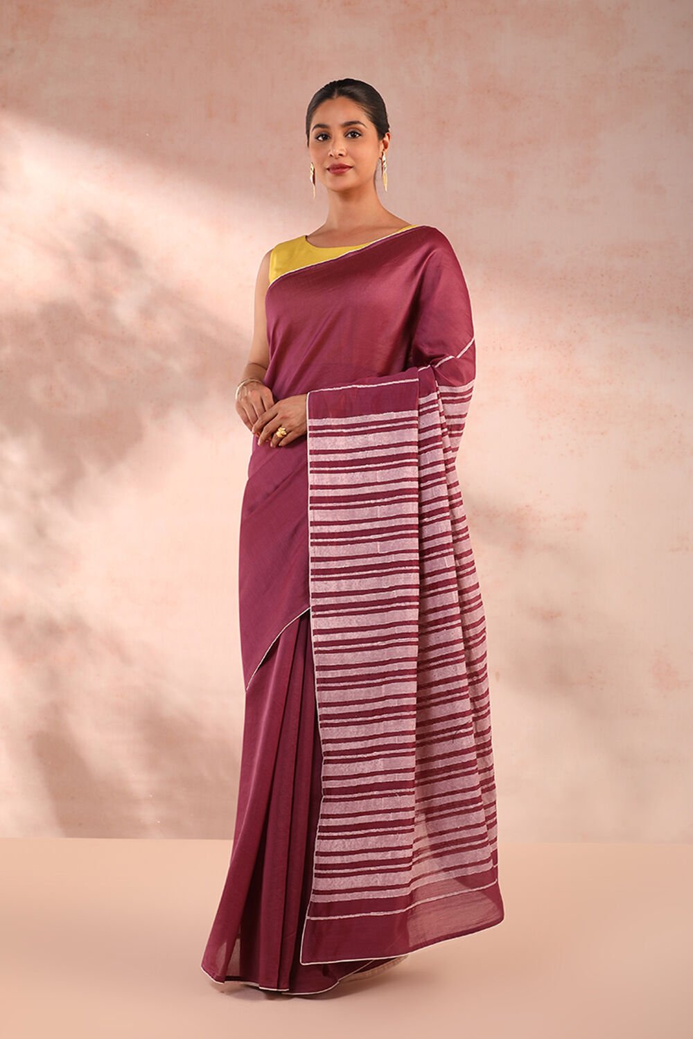 Violet Bengal Pure Silk Cotton Printed Embroidery Saree image number null