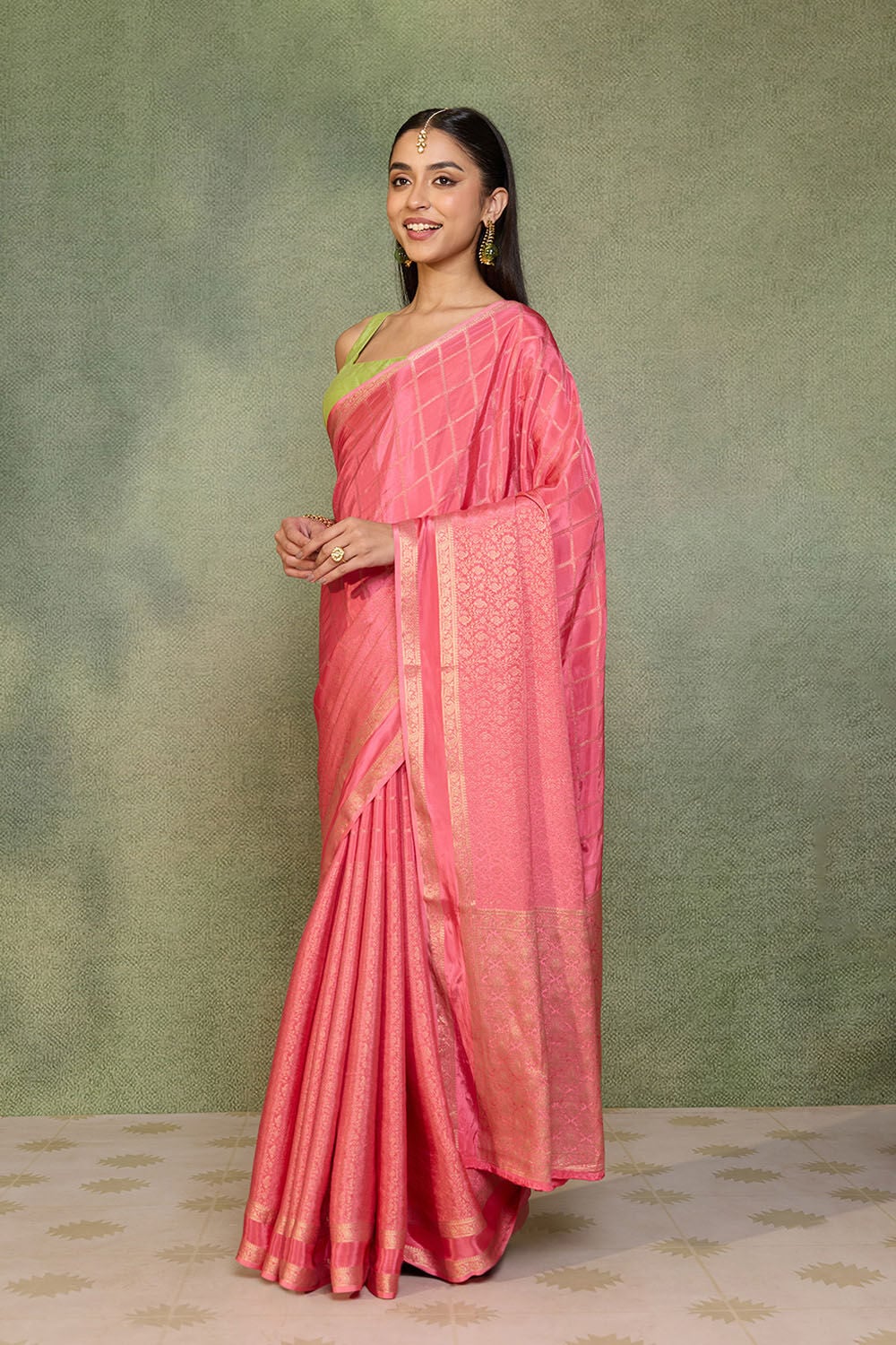Light Pink Woven Pure Viscose Saree image number null