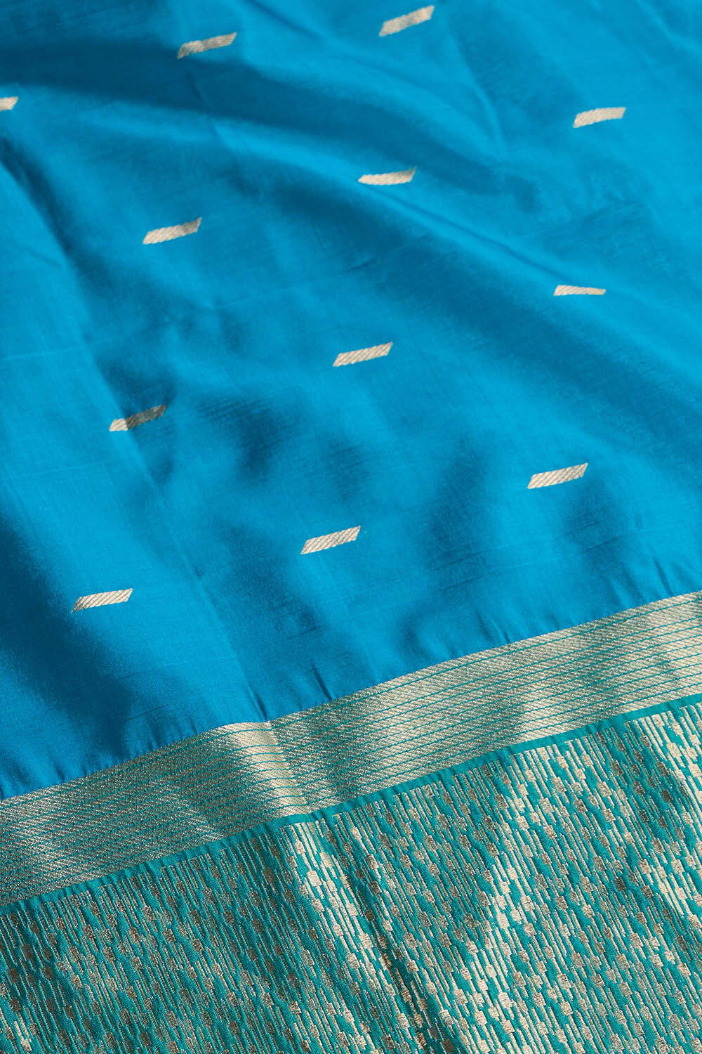 Blue Silk Viscose Cutwork Saree image number null
