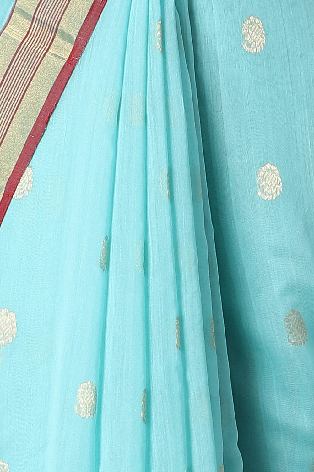 Light Blue Pure Silk Cotton Chanderi Saree image number null