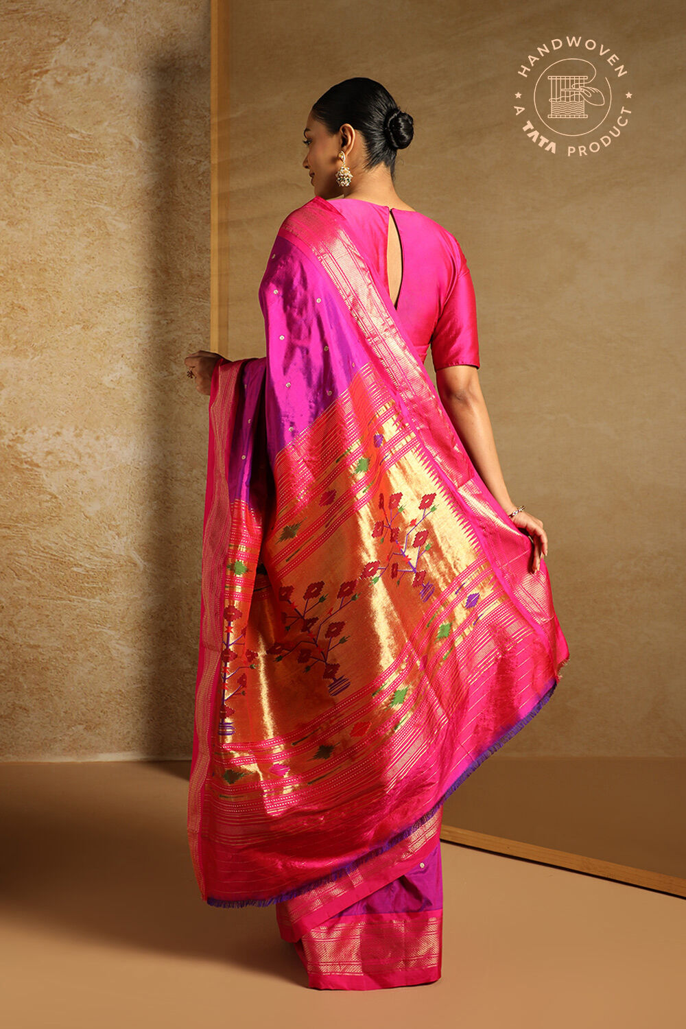 Purple Pure Silk Paithani Saree image number null