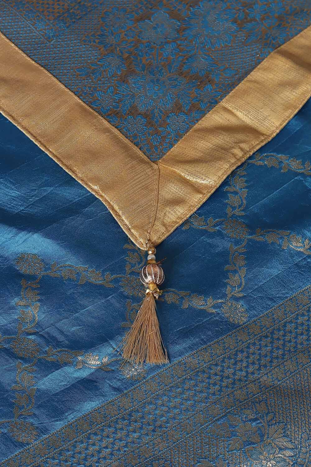 Dark Blue Luxe Woven Saree image number null