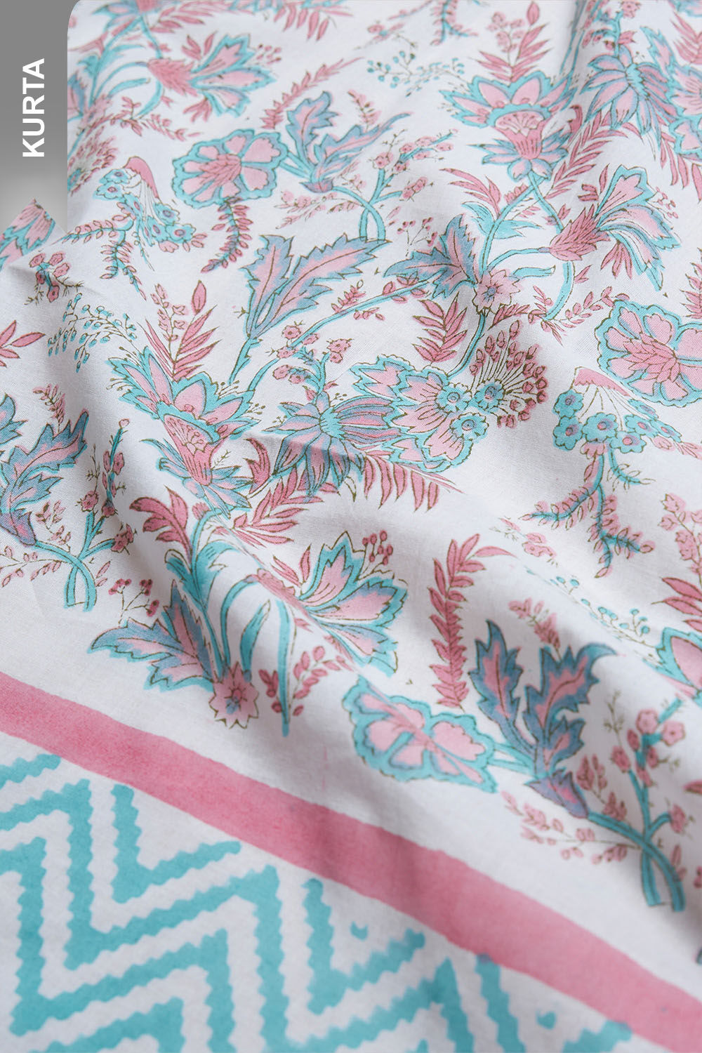 Off White Pure Cotton Printed Sanganeri Suit Set image number null