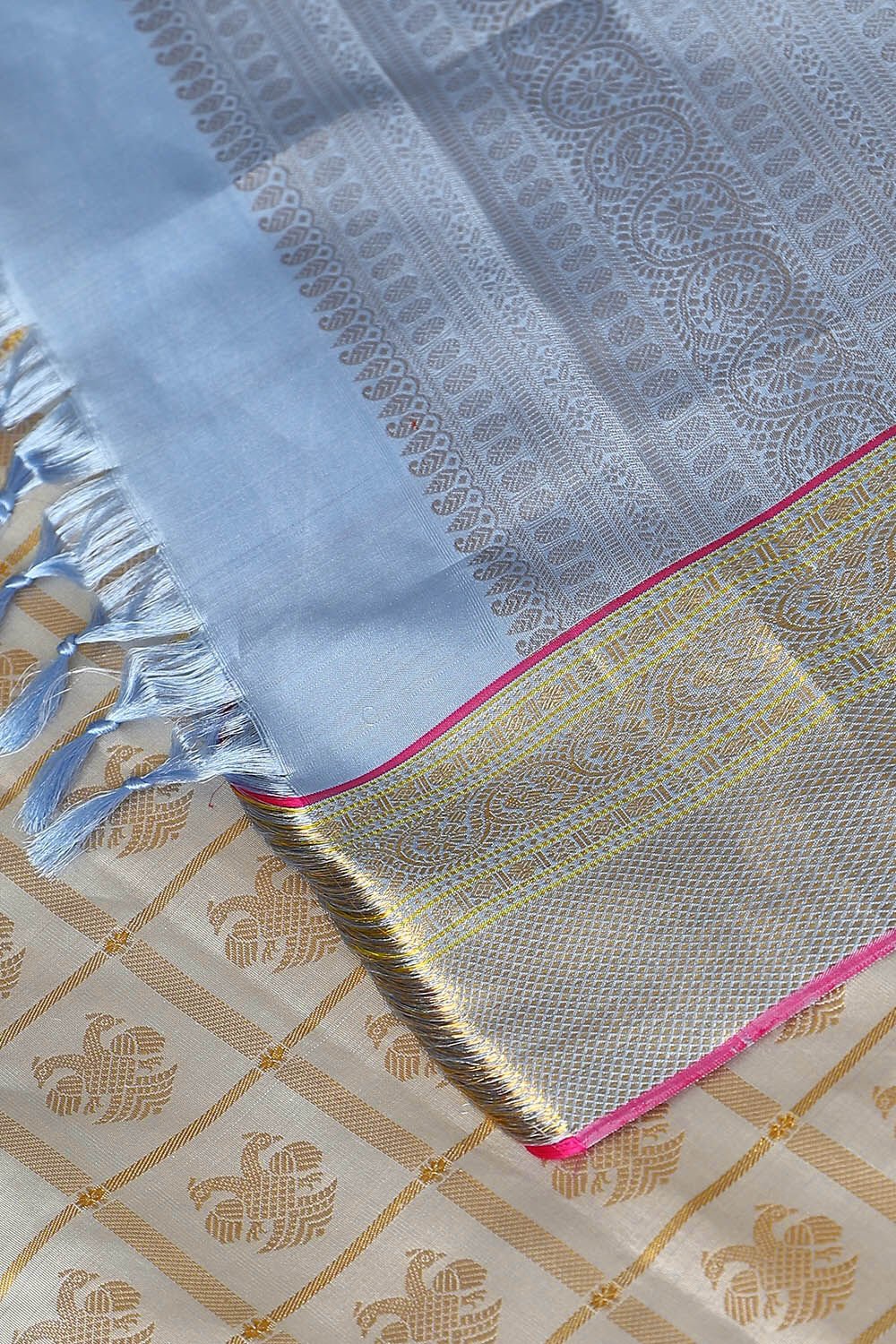 Grey Pure Silk Kanjivaram Saree image number null