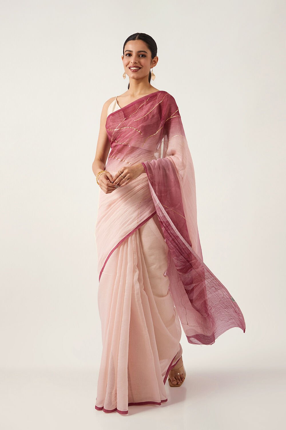 Pink Pure Silk Cotton Digital Printed Saree image number null