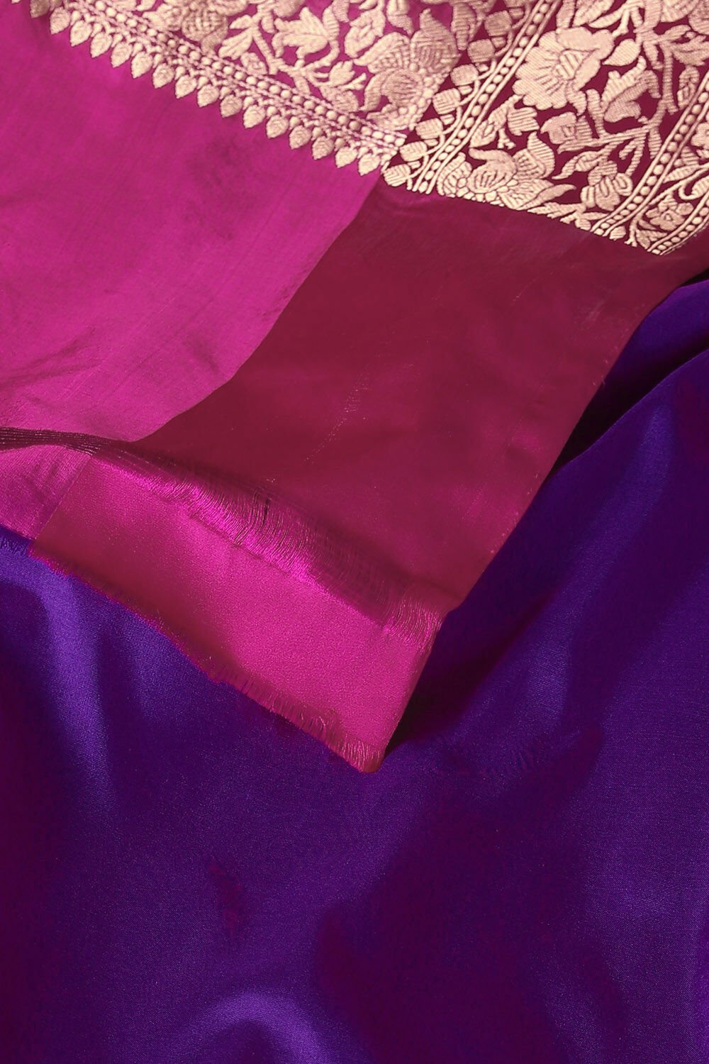 Purple Pure Silk Banarasi Saree image number null