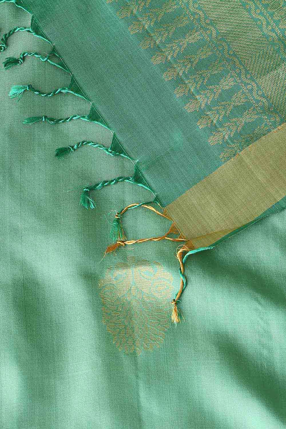 Light Green Pure Silk South Saree image number null
