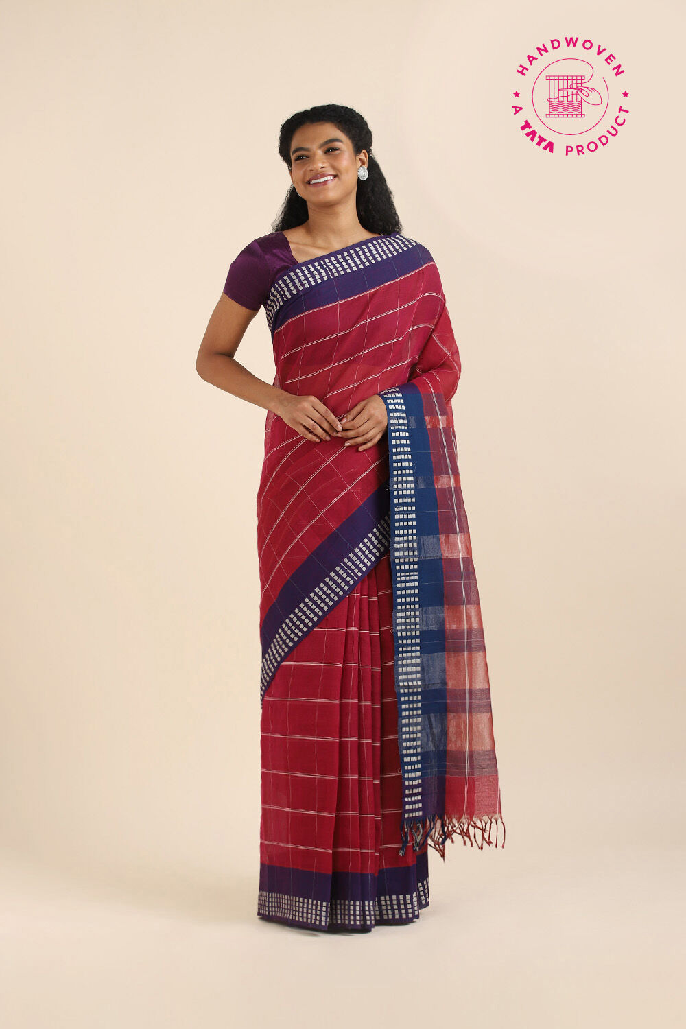 Pink Pure Cotton Naranyanpet Saree image number null