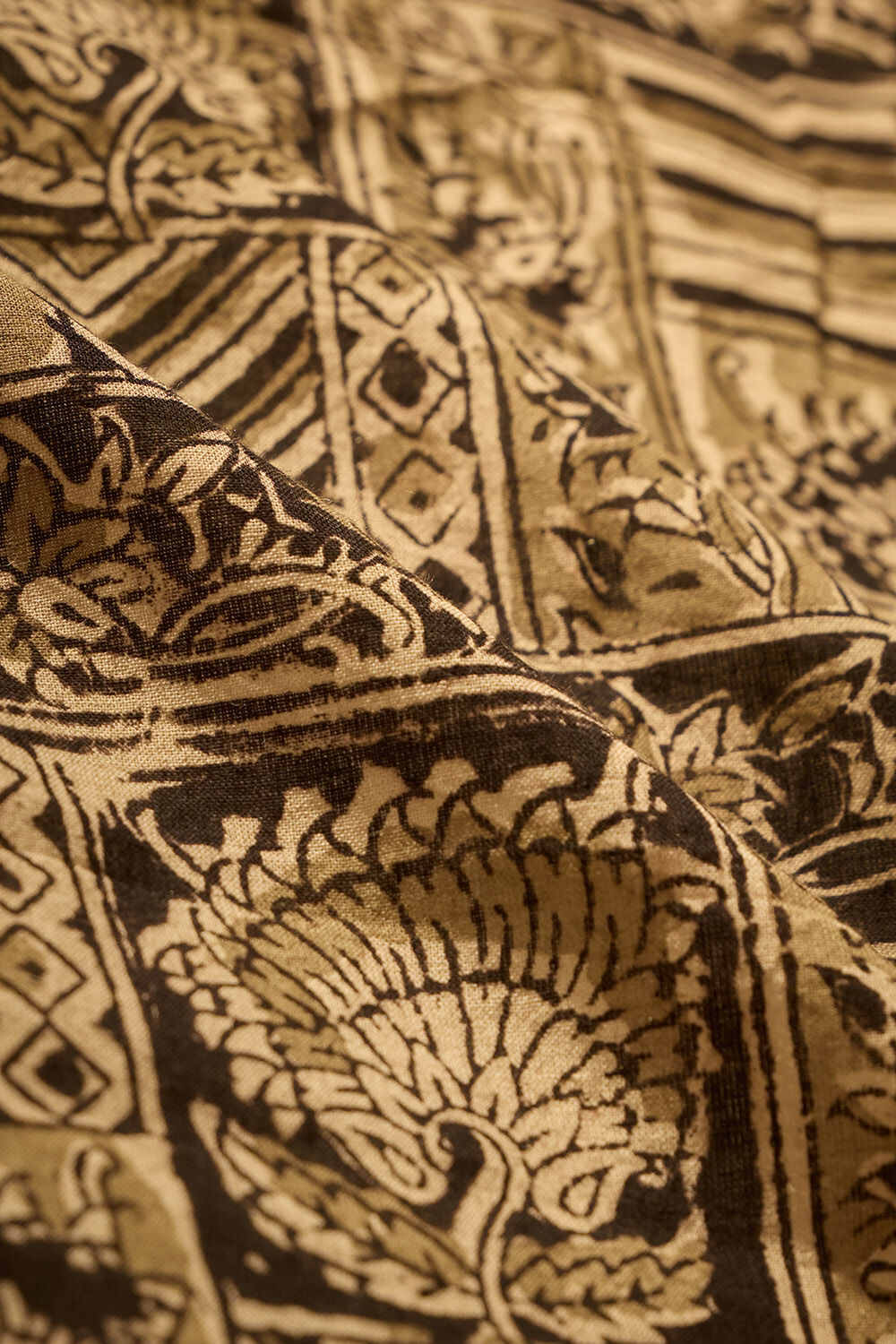 Beige Printed Kalamkari Machilipatnam Pure Cotton Saree image number null