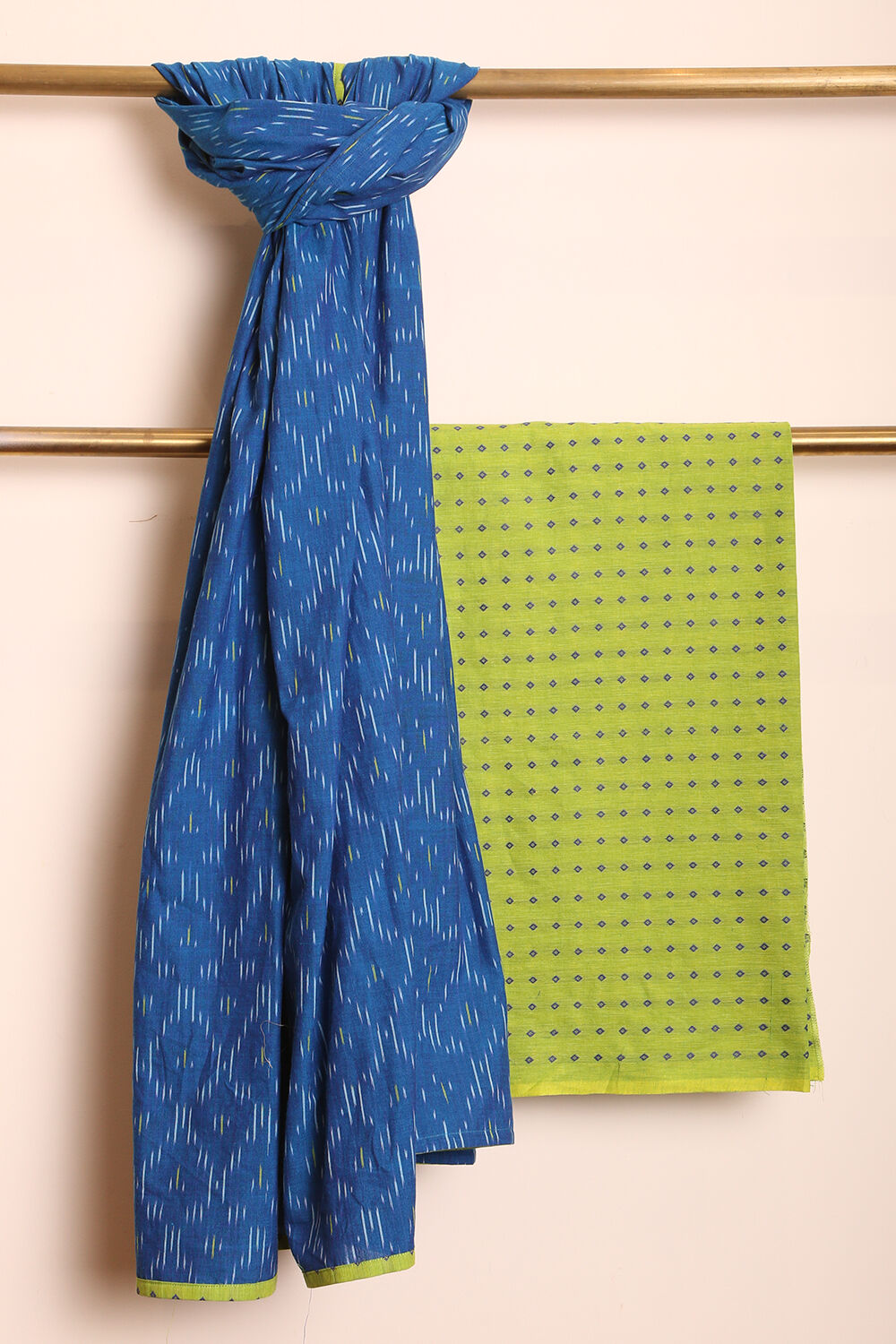 Green Woven Pure Cotton Suit Set image number null