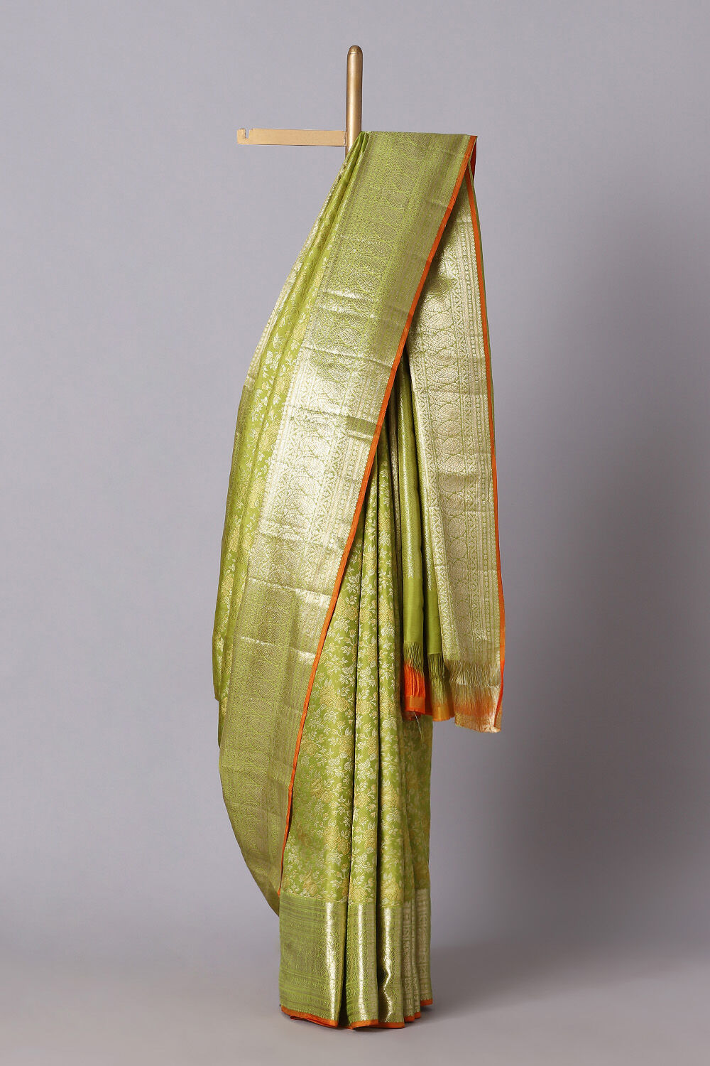 Light Green Pure Silk Kanjivaram Saree image number null