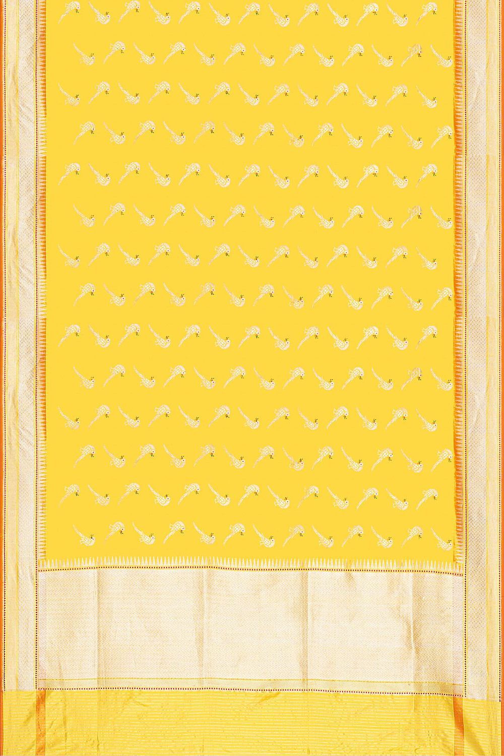 Yellow Pure Silk Banarasi Saree image number null