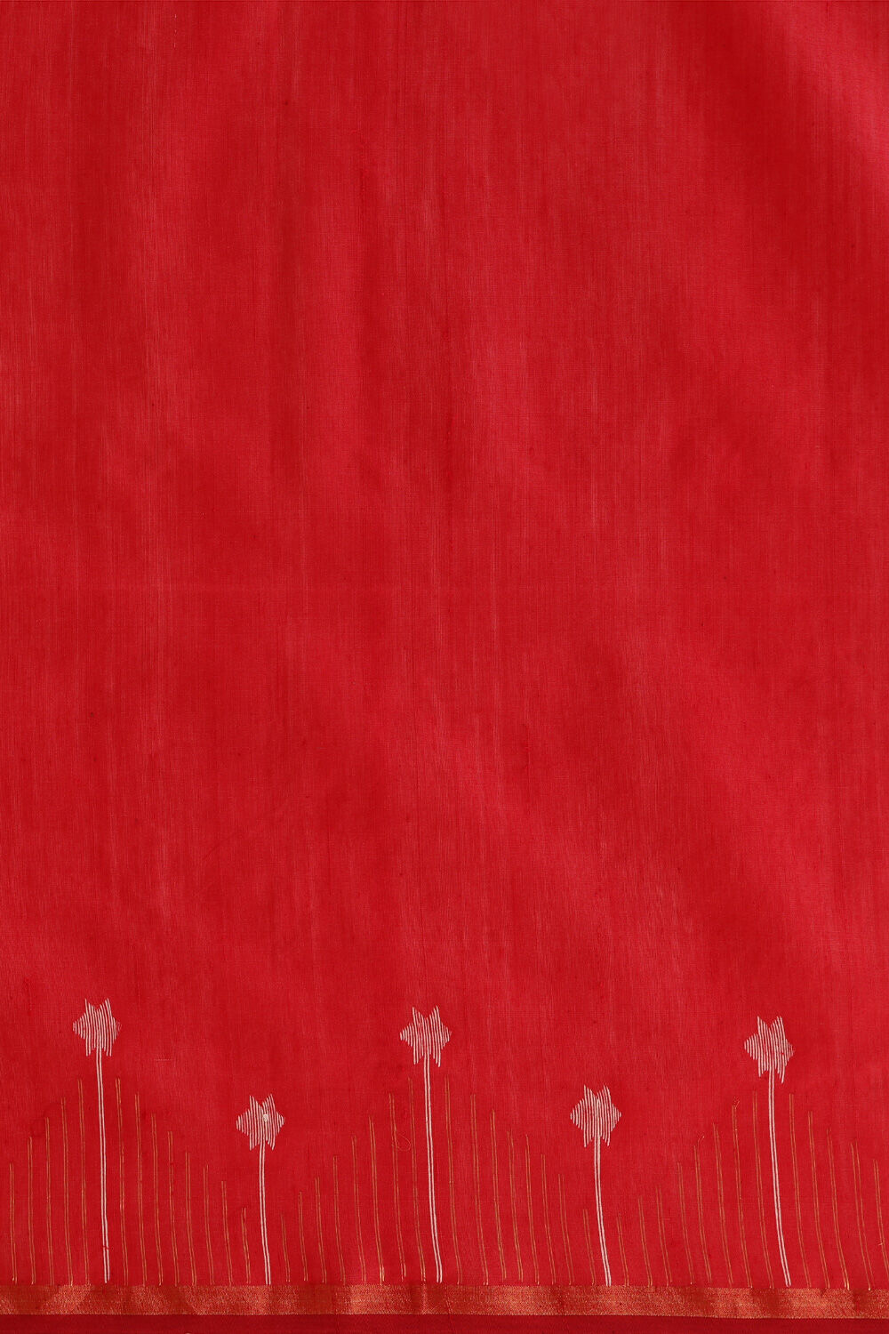 Off-White Bengali Silk Khadi Cotton Jamdani Saree image number null