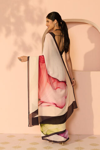 Multicoloured Printed Viscose Georgette Saree thumbnail image number null