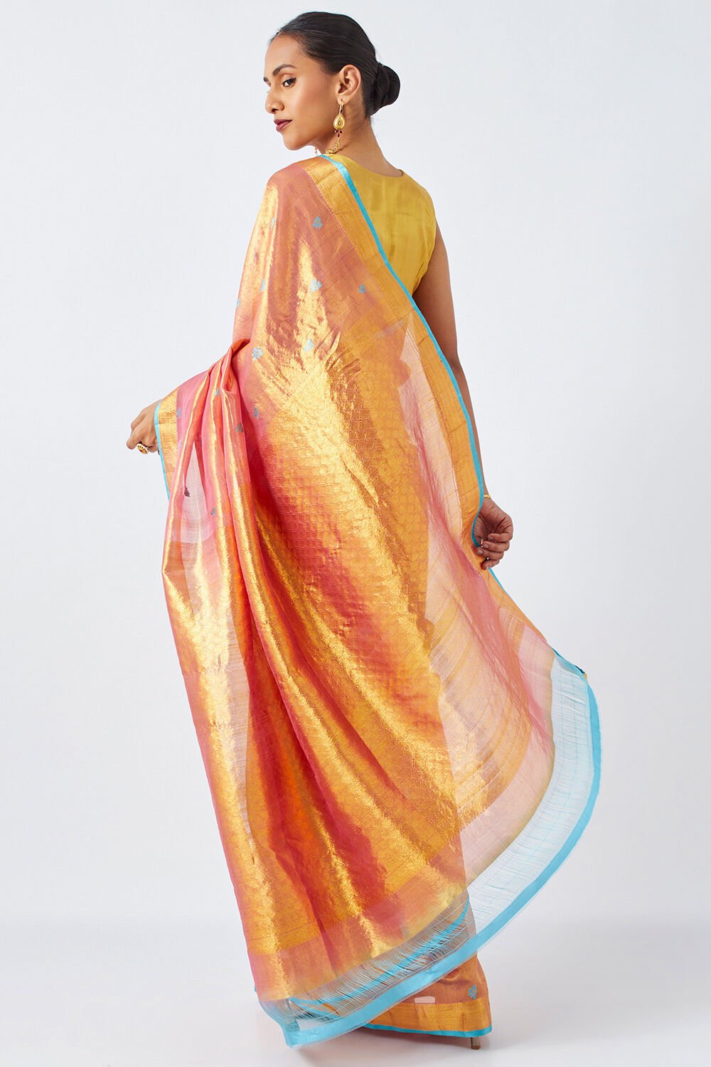 Light Pink Pure Organza Tissue Kanjivaram Saree image number null