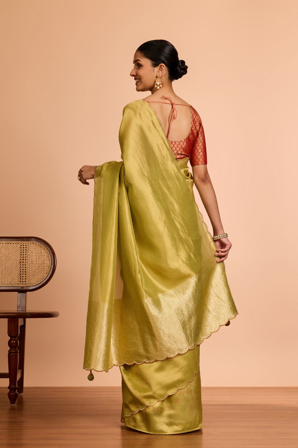 Light Green  Viscose Tissue Woven Saree image number null