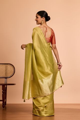 Light Green  Viscose Tissue Woven Saree thumbnail image number null