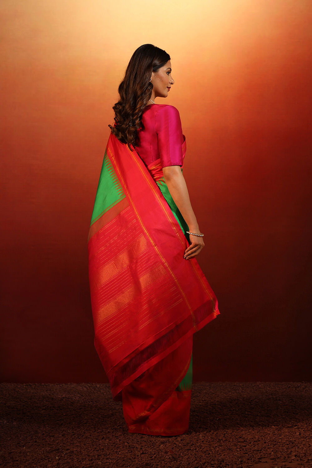 Green Woven Pure Silk Kanjivaram Saree image number null