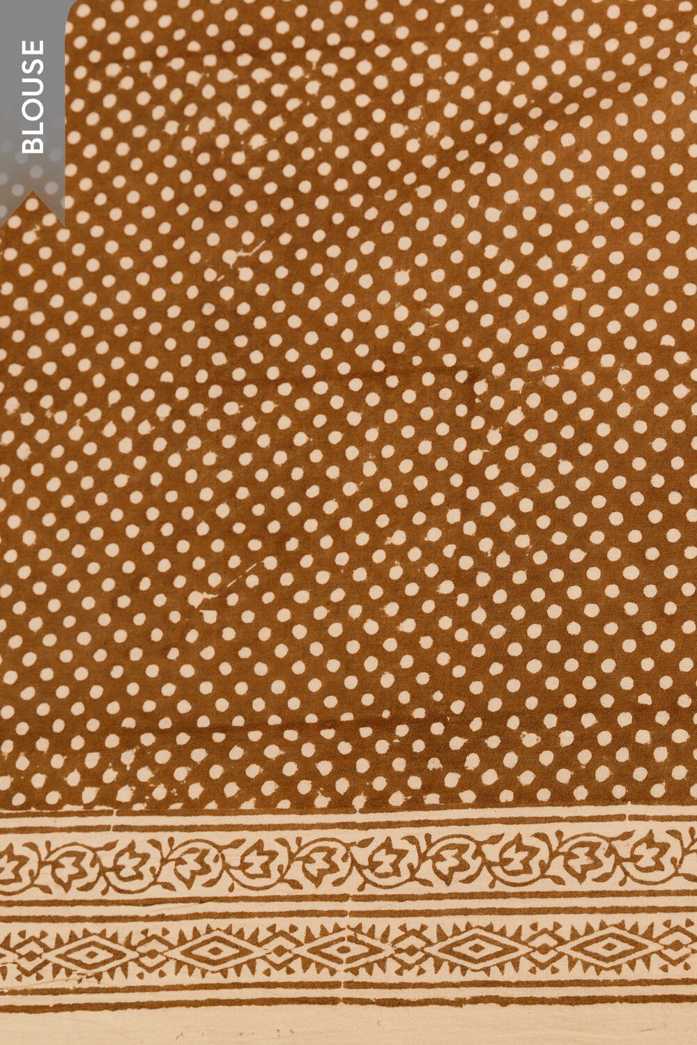 Off White Cotton Bagh Block Printed Saree image number null