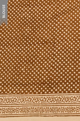 Off White Cotton Bagh Block Printed Saree thumbnail image number null