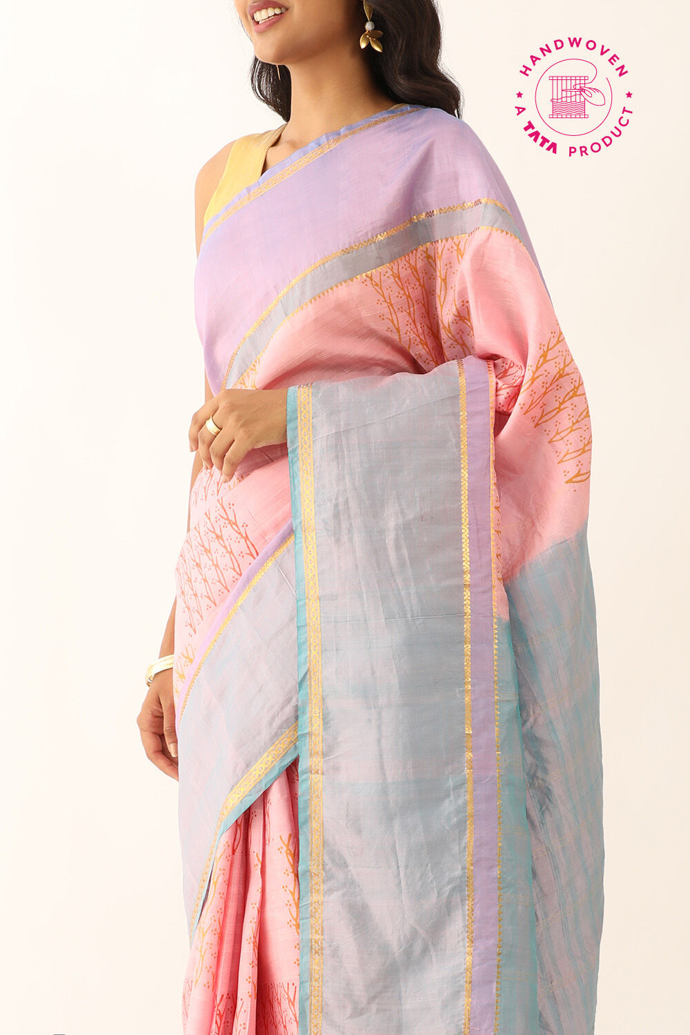 Light Pink Pure Silk South Printed Saree image number null