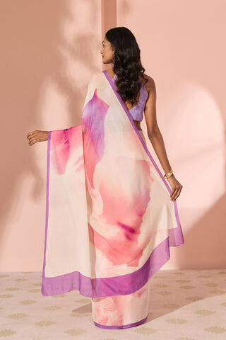 Pink Printed Viscose Crepe Saree thumbnail image number null