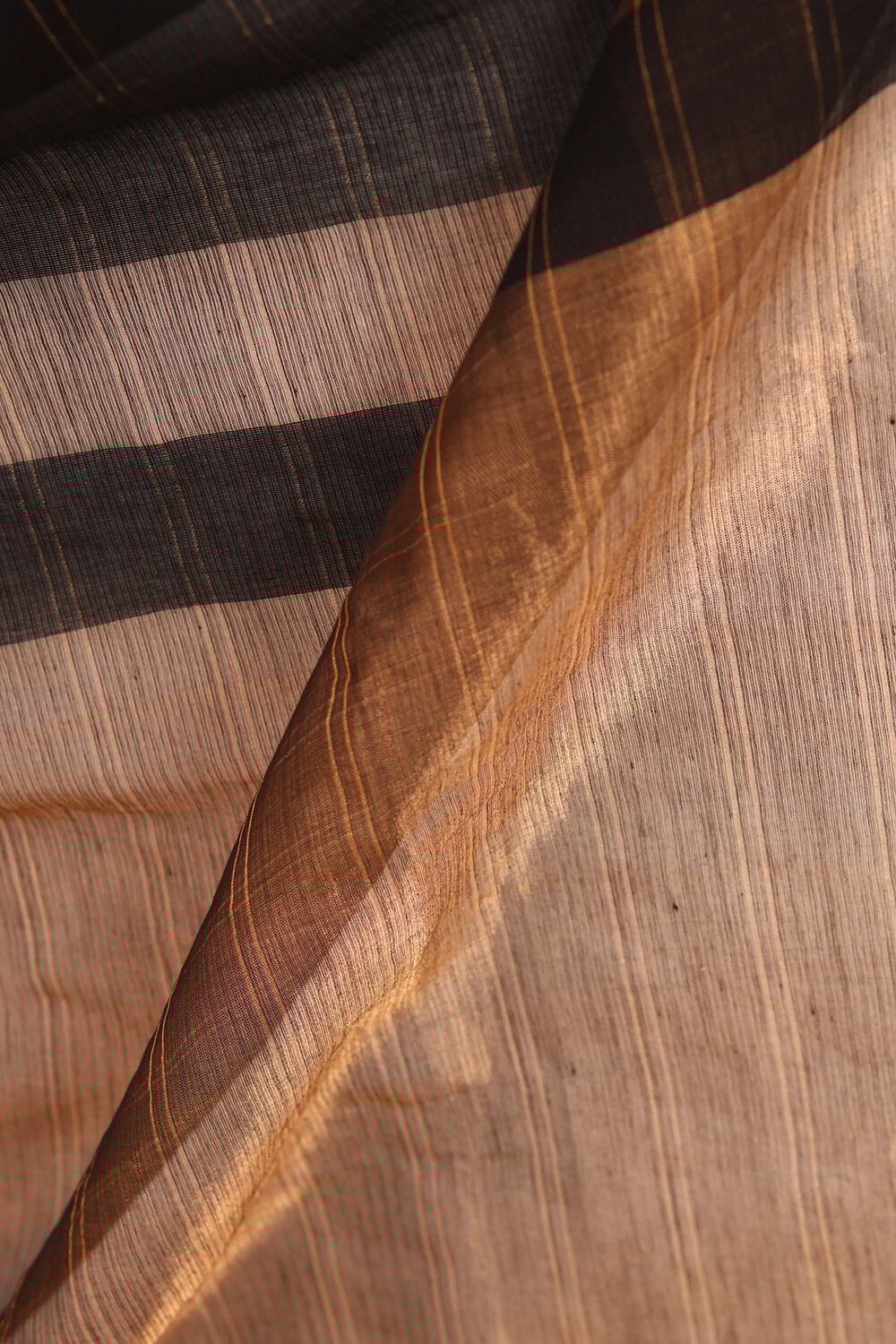 Black Woven Pure Silk Cotton Bengali Saree image number null