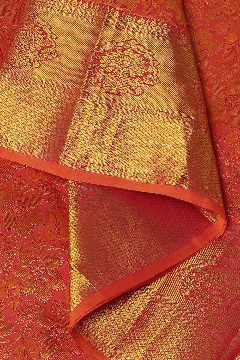 Orange Pure Silk Kanjivaram Saree image number null