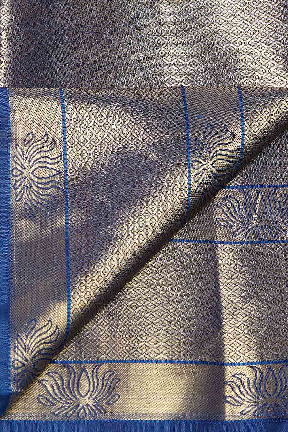 Blue Pure Silk Kanjivaram Saree image number null