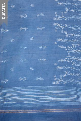 Blue Pure Silk Cotton Tie & Dye Shibori Unstitched Suit Set thumbnail image number null
