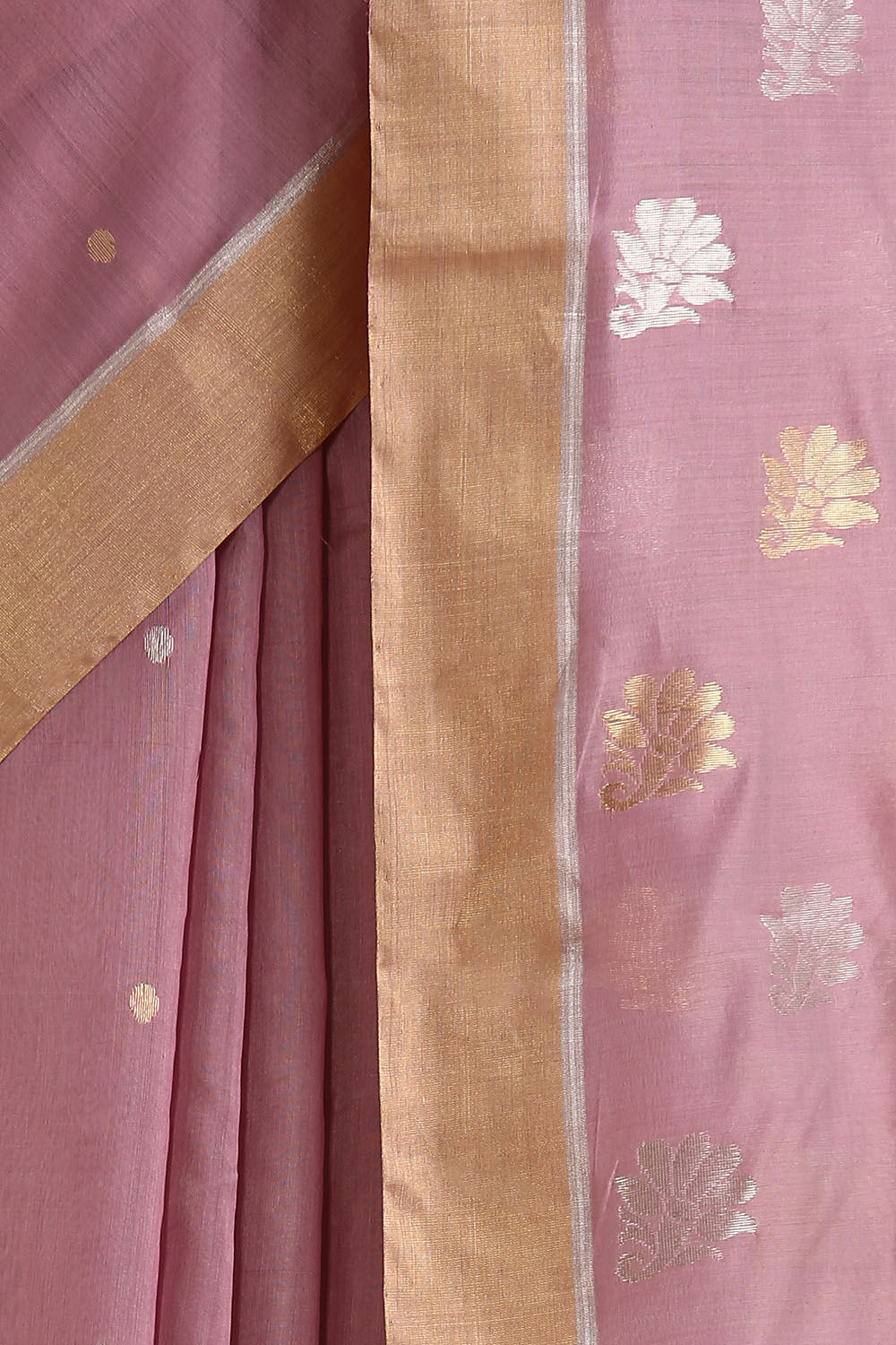 Violet Pure Silk Cotton Chanderi Saree image number null