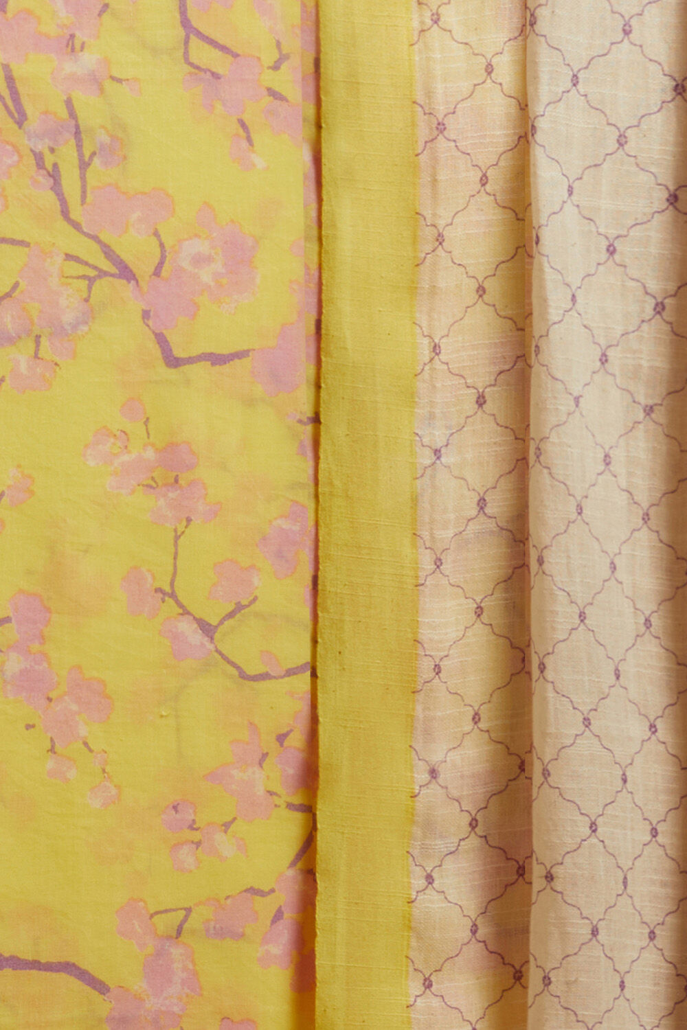 Yellow Screen Printed Pure Cotton Unstitched Suit Set image number null