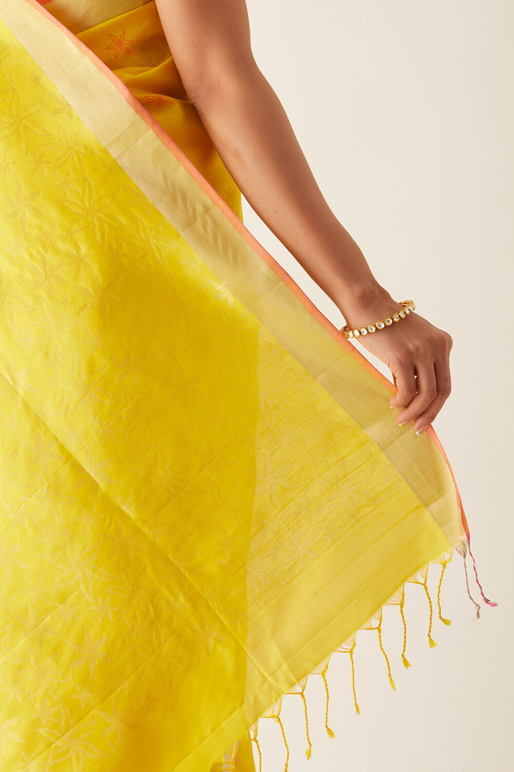 Yellow Pure Silk South Saree image number null