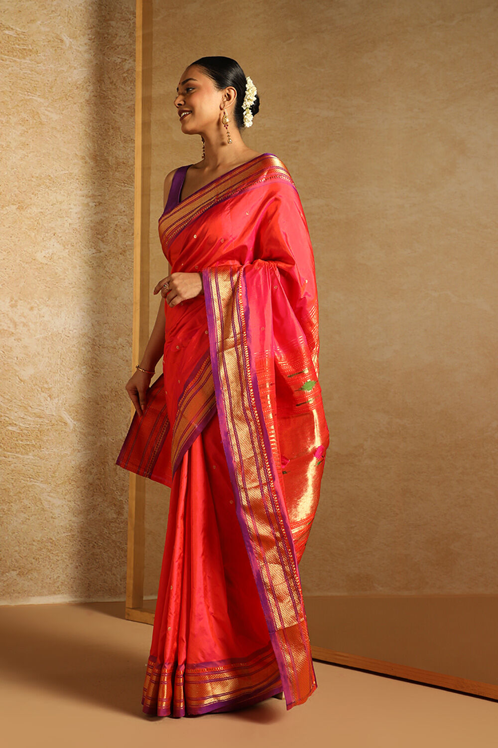 Pink Pure Silk Paithani Saree image number null