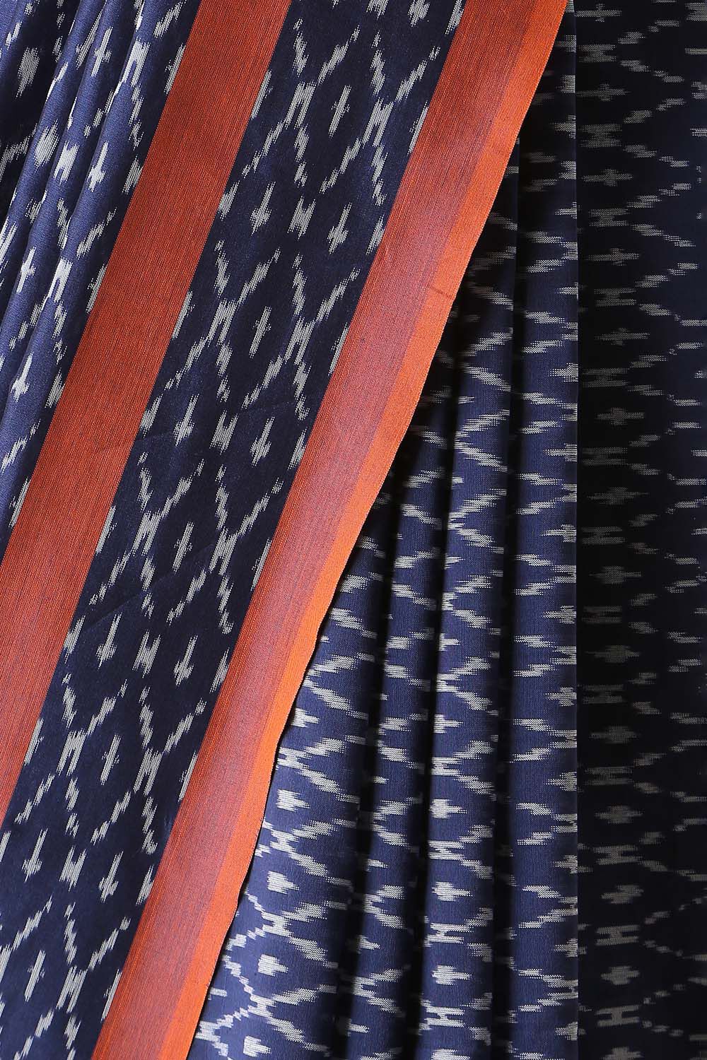 Dark Blue Cotton Pochampalli Ikat Saree image number null