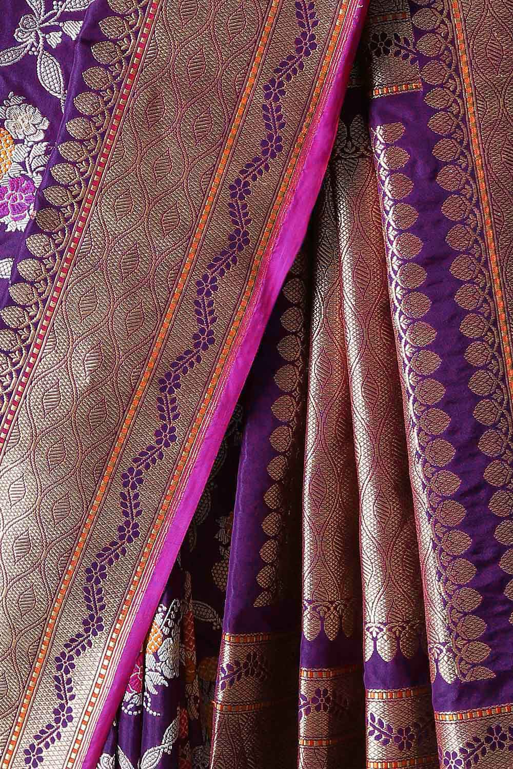 Violet Pure Silk Banarasi Saree image number null