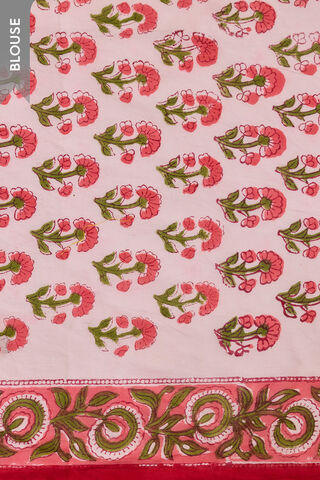 Red Rajasthan Pure Cotton Printed Sanganeri Saree thumbnail image number null