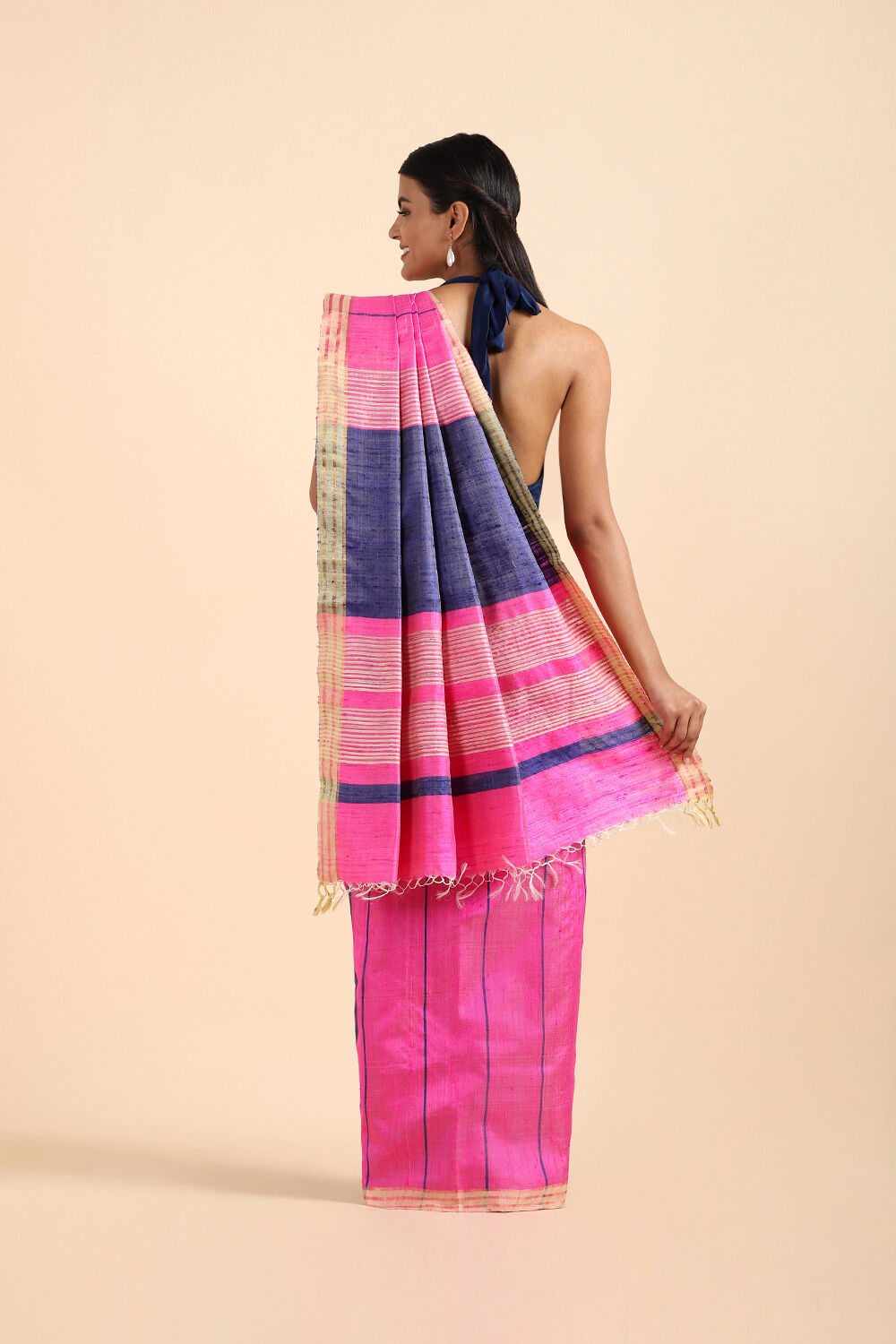 Pink Pure Tussar Silk Bhagalpuri Saree image number null