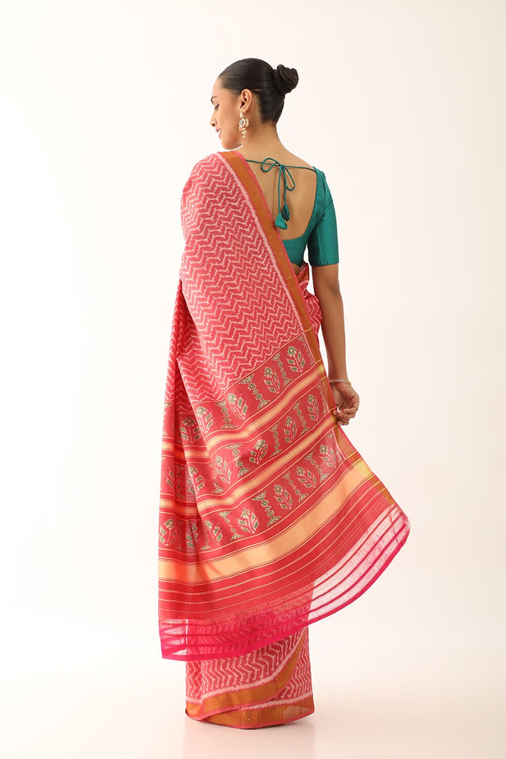 Pink Pure Silk Ikat Patola Saree image number null