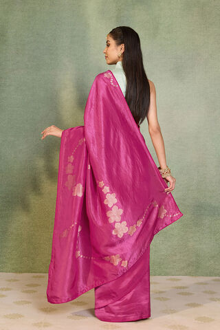 Pink Woven Design Viscose Saree thumbnail image number null