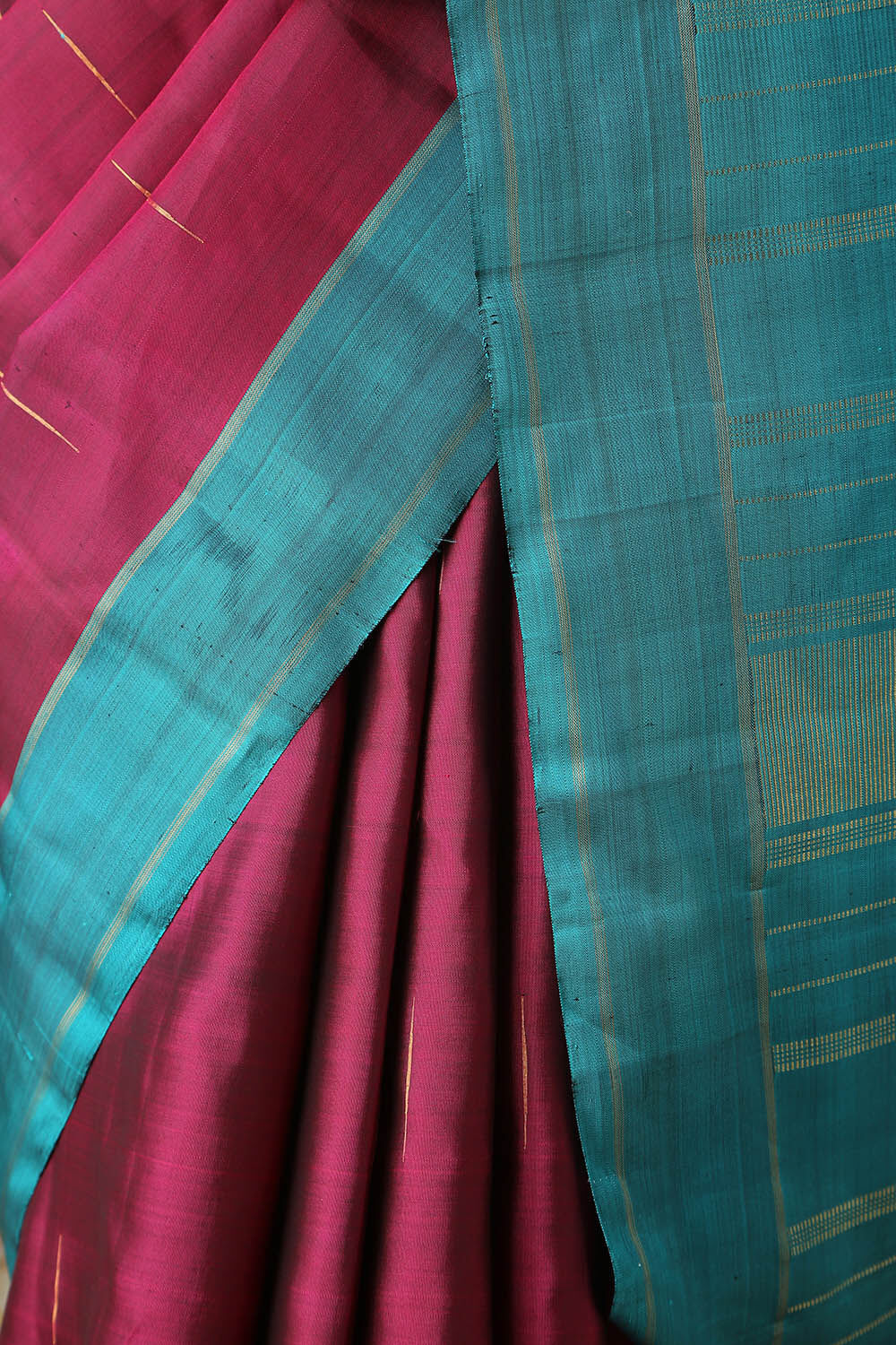 Dark Pink Pure Silk Kanjivaram Saree image number null