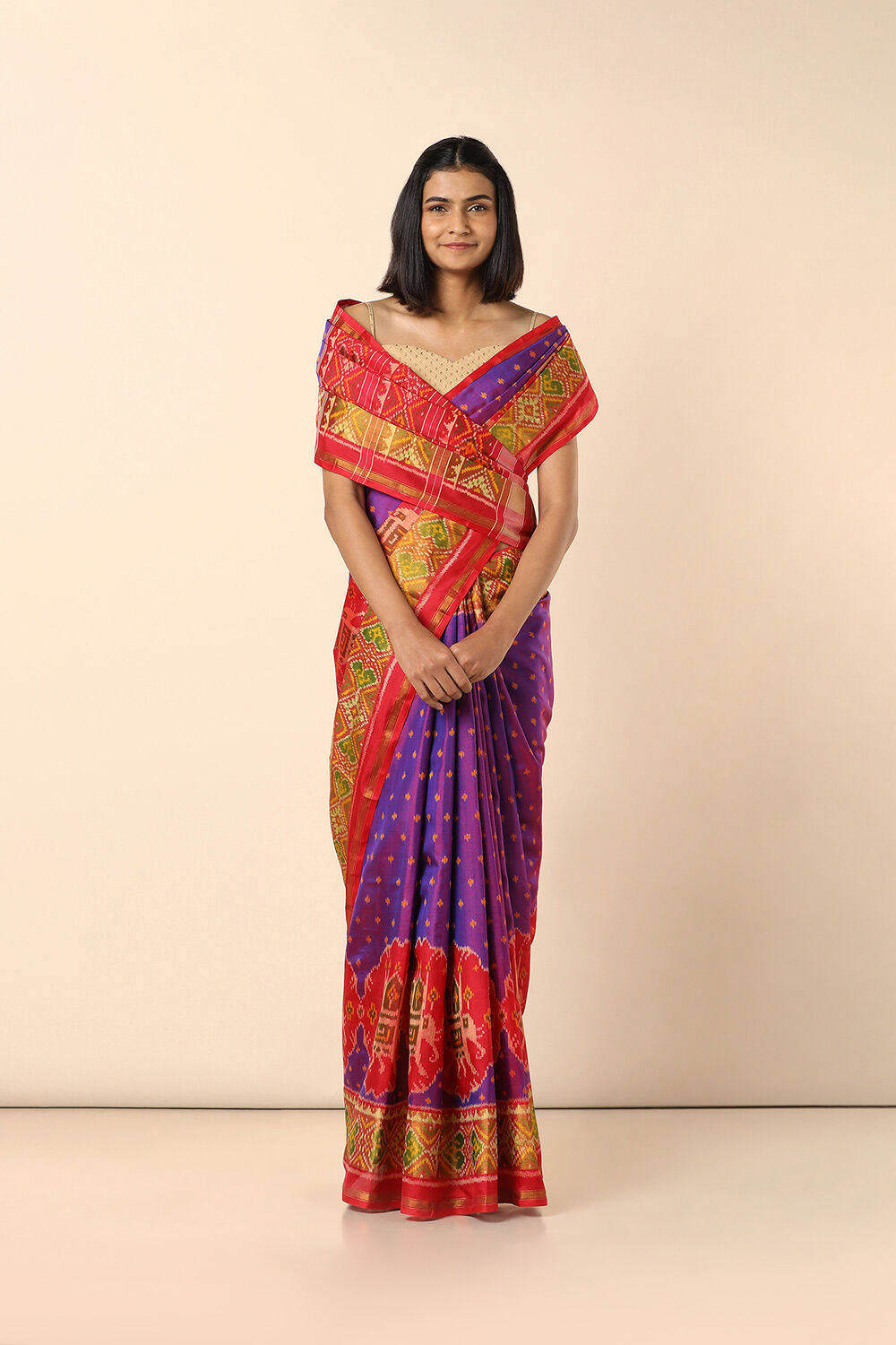 Pink Pure Silk Rajkot Patola Ikat Saree image number null