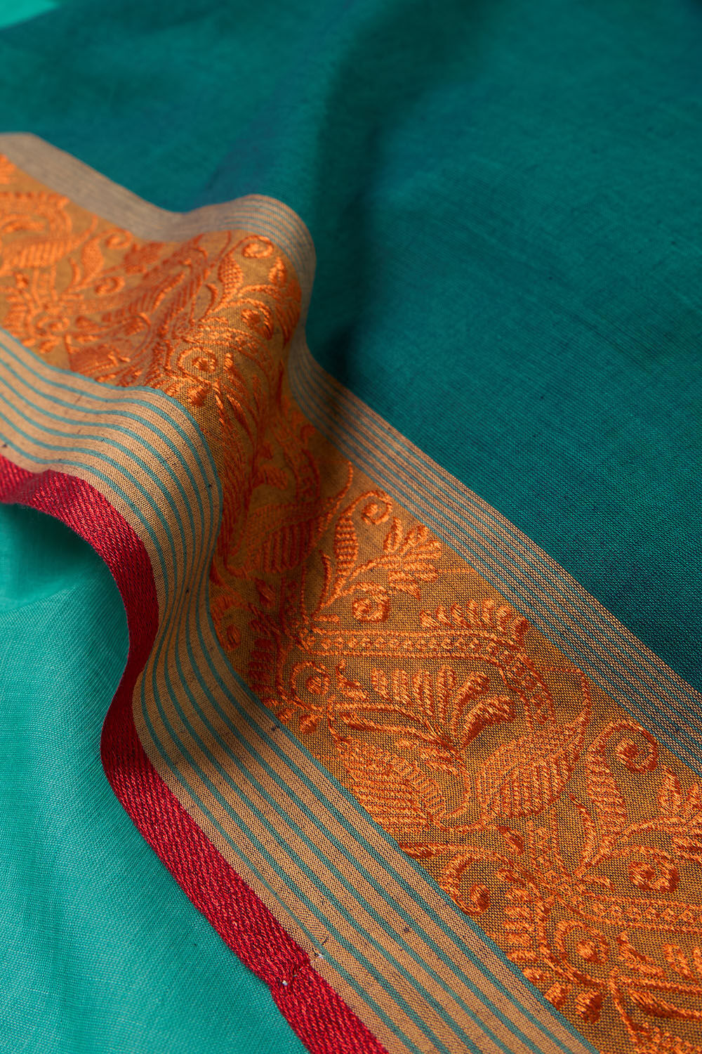 Green Bengal Pure Cotton Jamdani Saree image number null