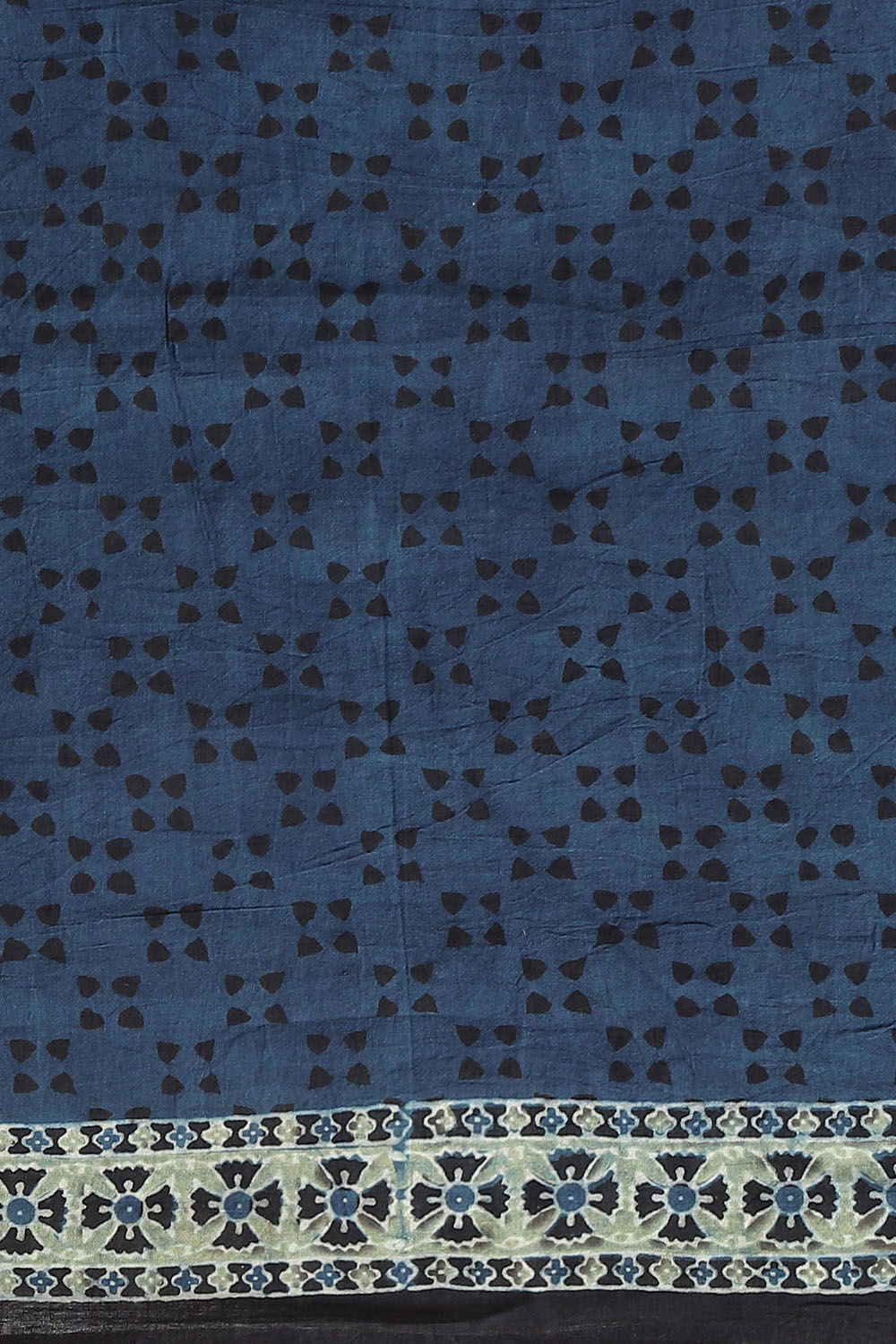 Blue Pure Cotton Ajrakh Printed Saree image number null