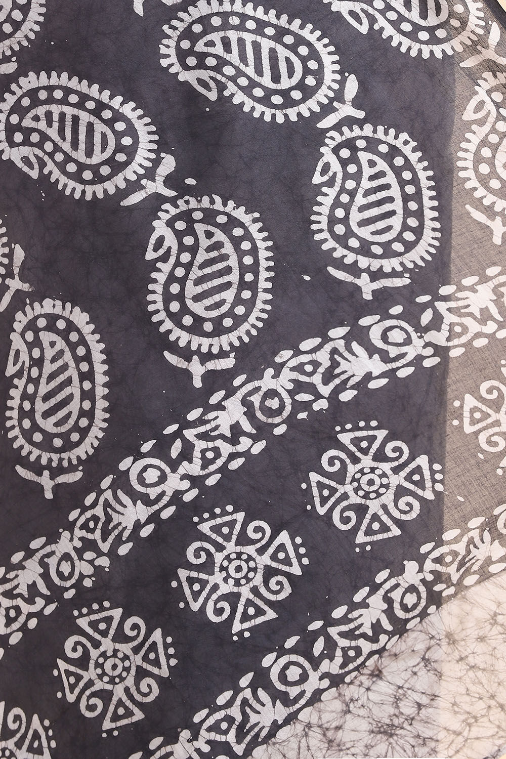 Grey Pure Cotton Batik Saree image number null