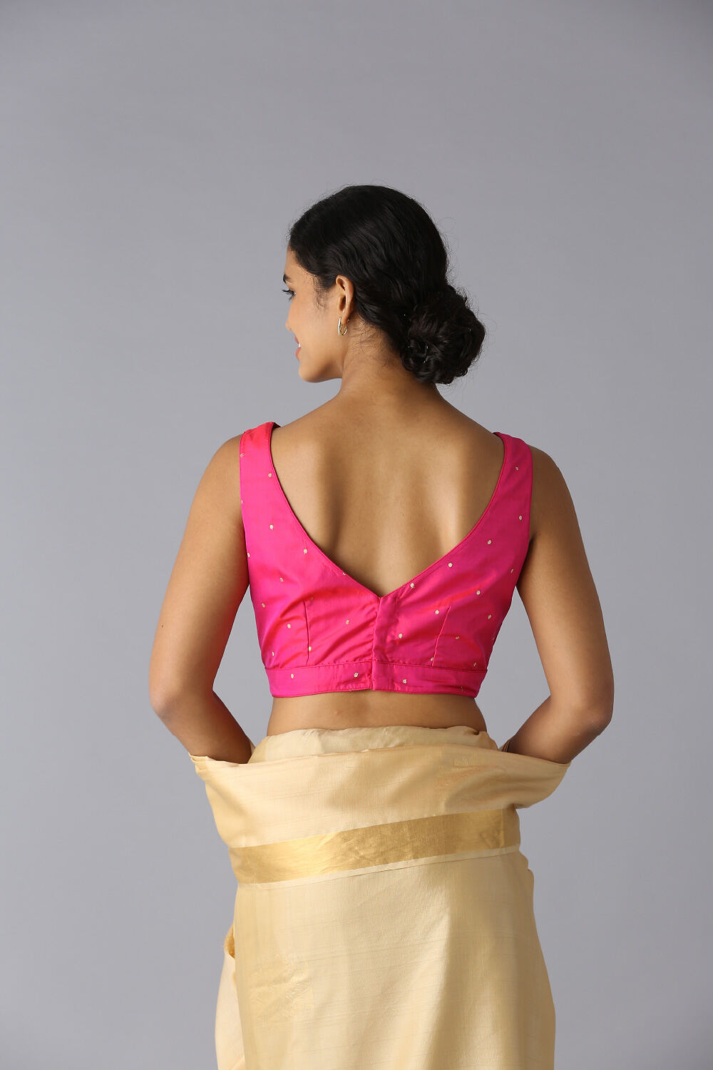 Pink Silk Brocade Blouse image number null
